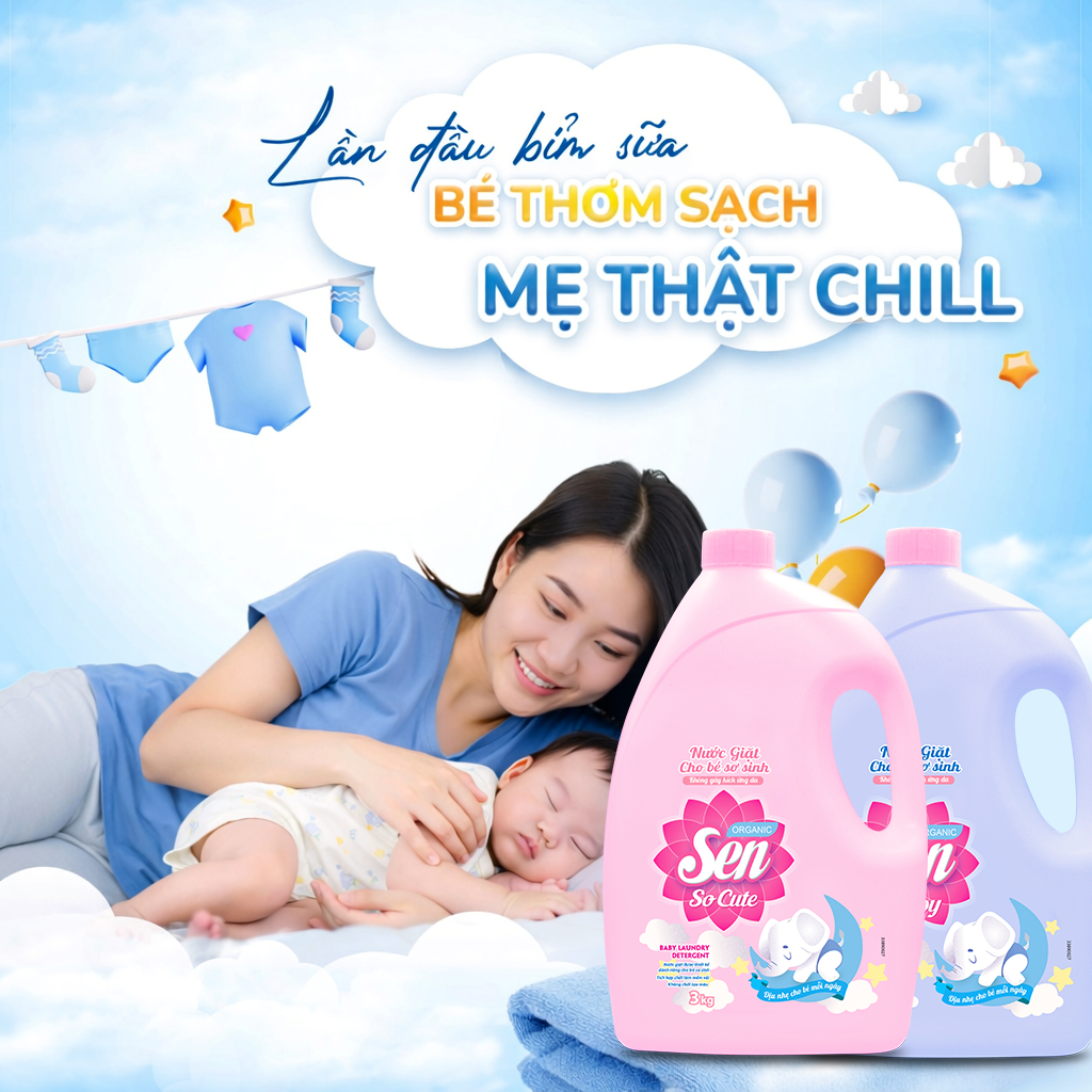Nước giặt cho bé sơ sinh Sen Socute