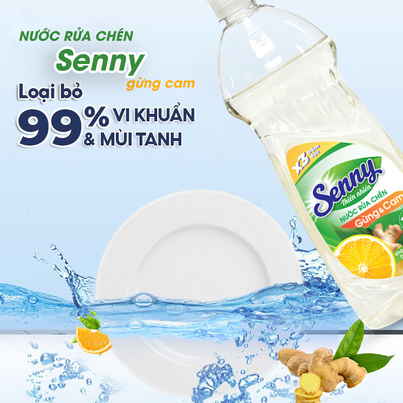 Nước Rửa Chén Senny Gừng & Cam