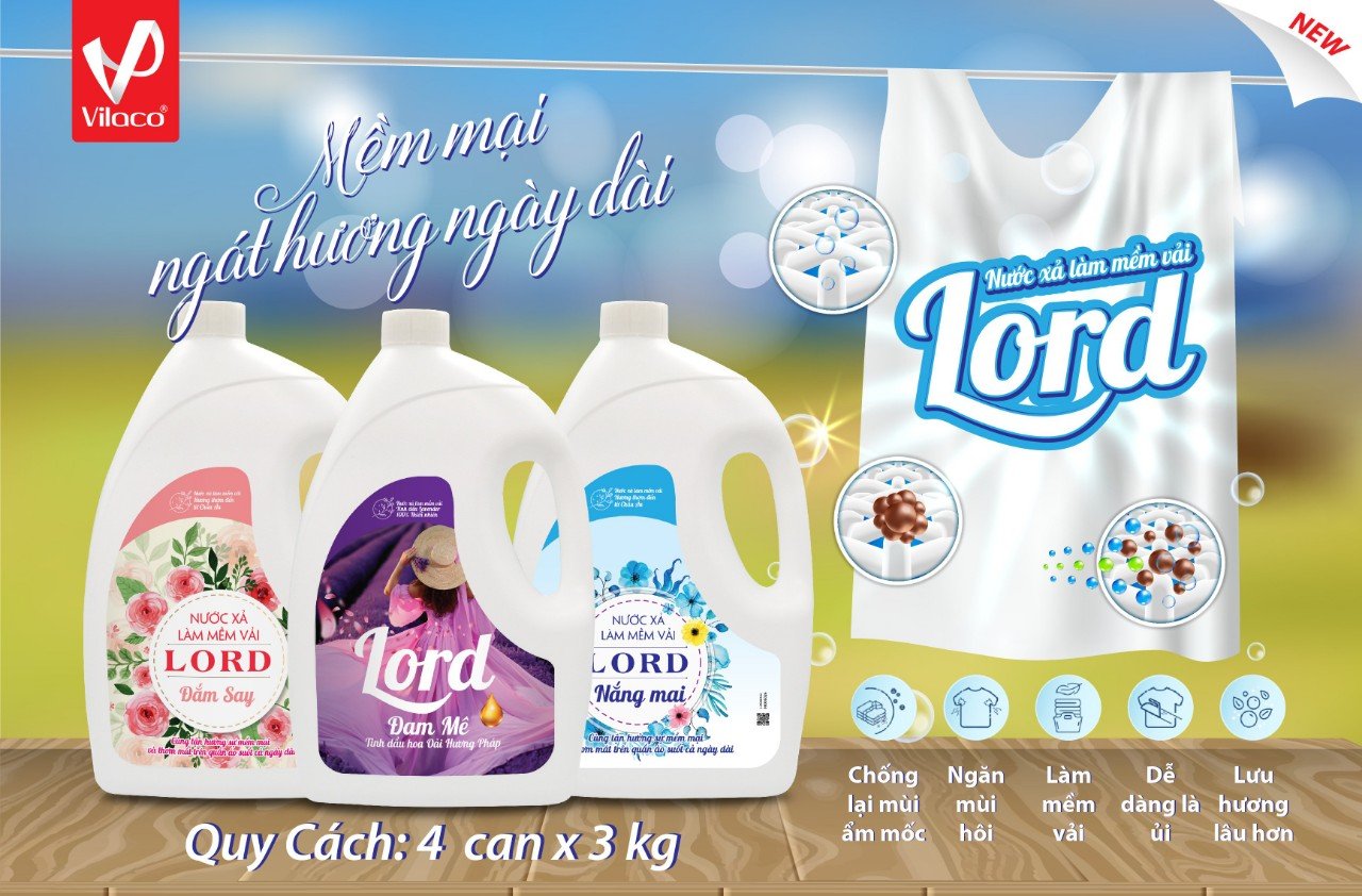 Nước xả làm mềm vải Lord nhiều hương thơm để lựa chọn