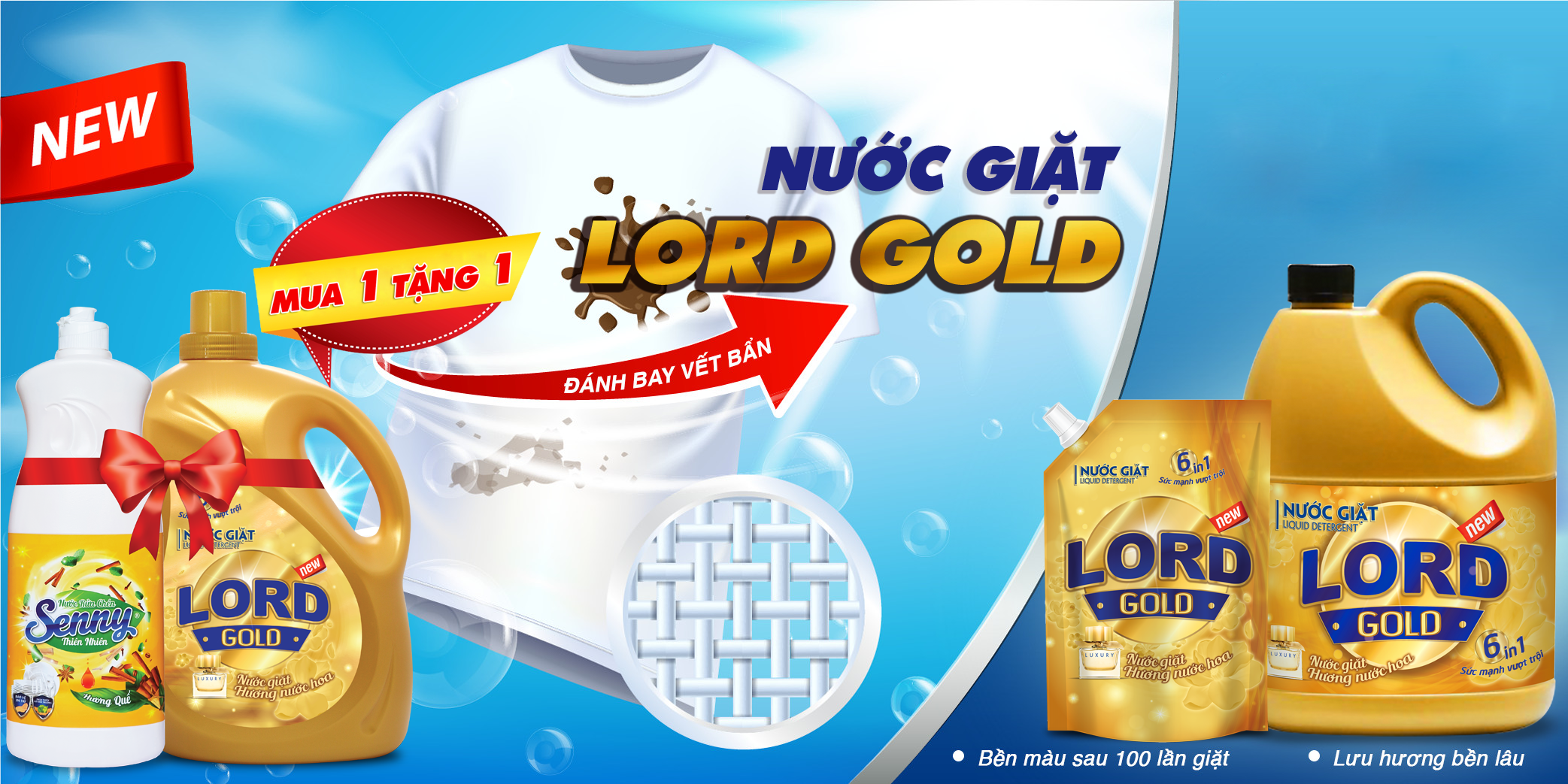Nước giặt Lord Gold hương nước hoa - Dấu ấn hương thơm | Mua 1 tặng 1