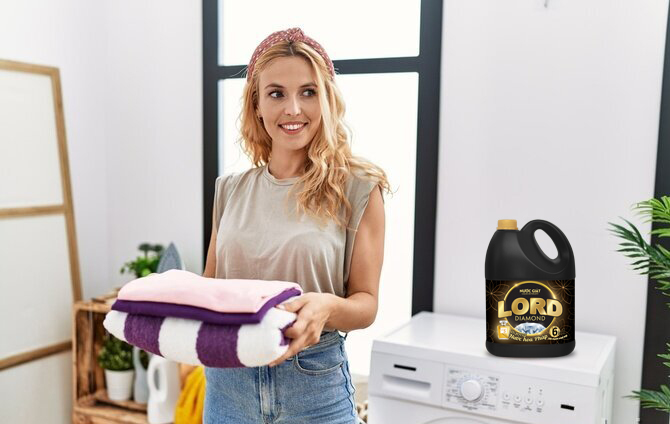 Việc nhà thảnh thơi, lộc xuân phơi phới với vì đã có Nước giặt xả Lord Diamond mua 1 tặng 1