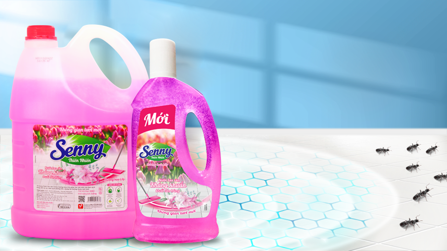 Có nước lau sàn Senny hương hoa lily - Nhà sạch sáng bóng đón Tết thêm vui