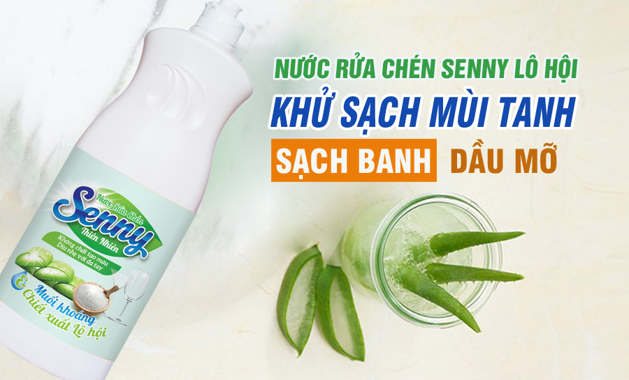 Khám phá sự dịu nhẹ từ nước rửa chén thiên nhiên Senny lô hội và muối khoáng