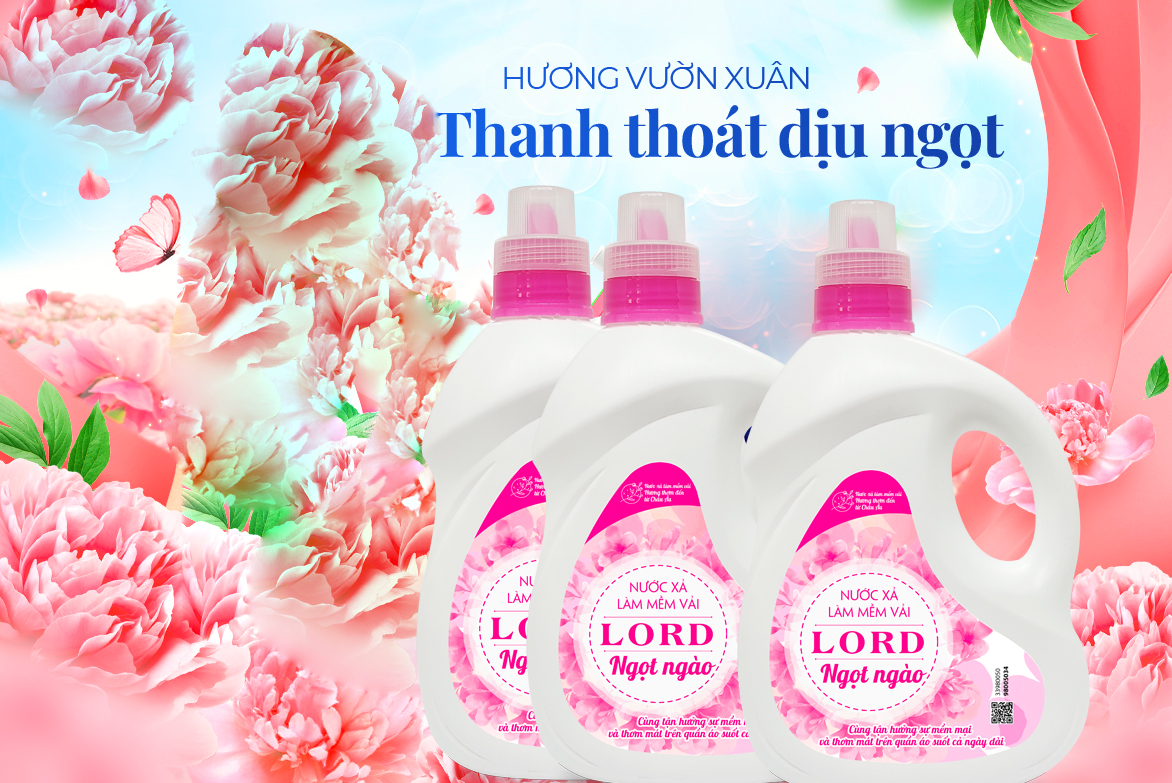 Nước xả vải Lord hương ngọt ngào - Ướp hương hoa cho từng sợi vải 