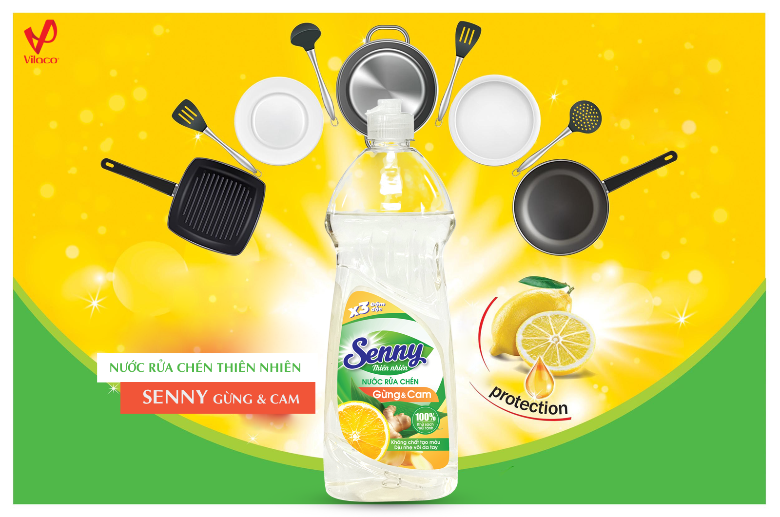 Sạch Sẽ Thơm Mát: Nước Rửa Chén Senny Gừng Cam Tinh Khiết