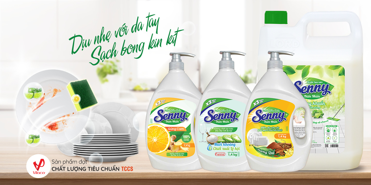 RA MẮT DÁNG CHAI NƯỚC RỬA CHÉN SENNY 1.4KG MỚI – TIỆN LỢI HƠN, SẠCH THƠM HƠN