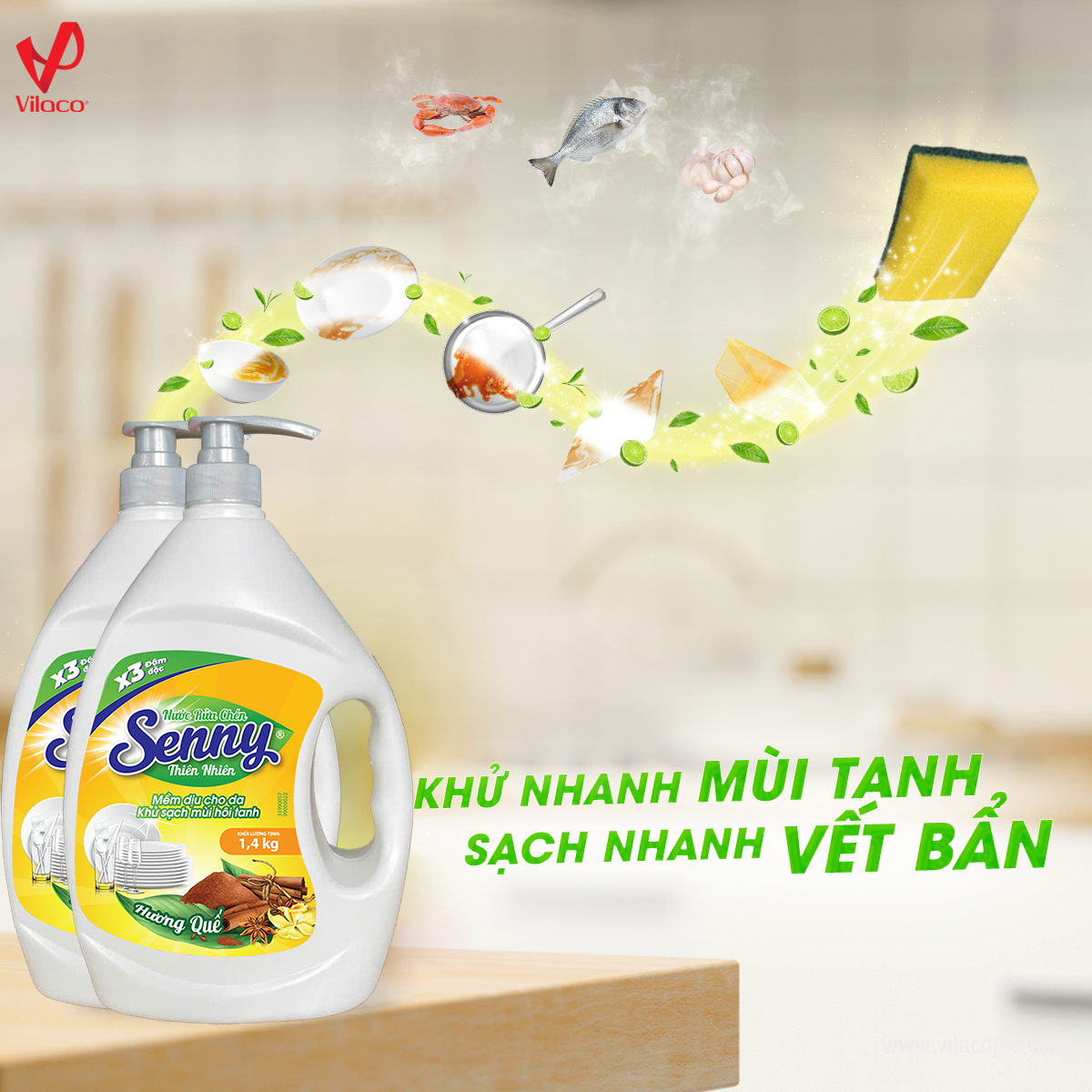 Nước rửa chén Senny – Sức Mạnh Thiên Nhiên Cho Chén Bát Sạch Bóng