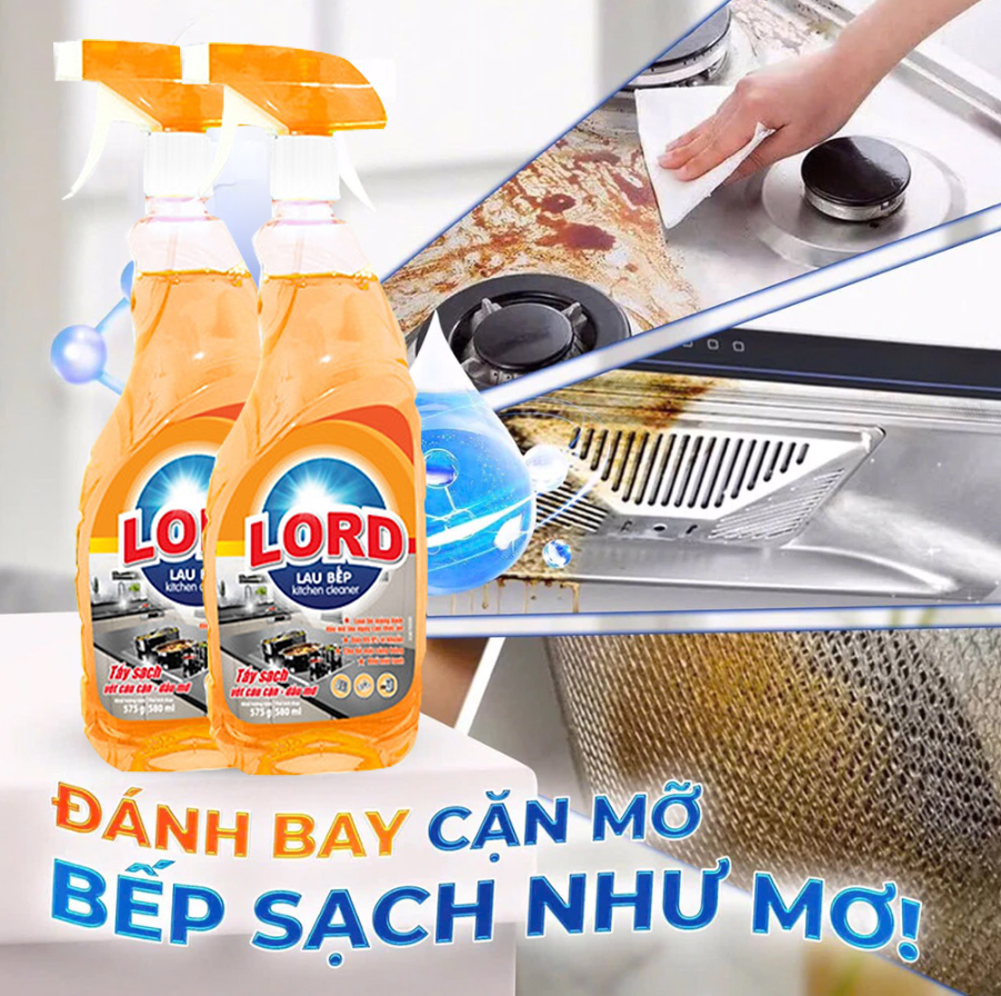 Gian Bếp Sáng Như Mới Với Nước Lau Bếp LORD hương chanh