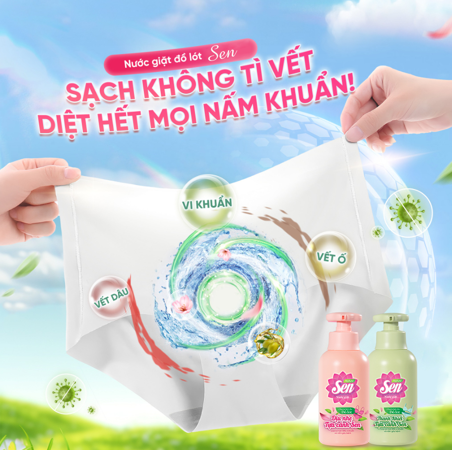 Đồ Lót Luôn Sạch Thơm, Êm Dịu Nhờ Nước Giặt Chuyên Biệt Sen 