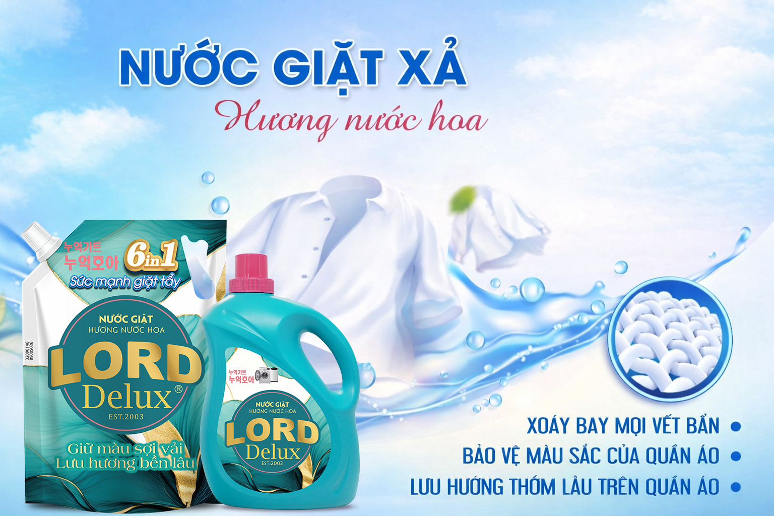 Nước Giặt Hương Nước Hoa Lord Delux – Quần Áo Sạch Thơm Sang Trọng Suốt Cả Ngày