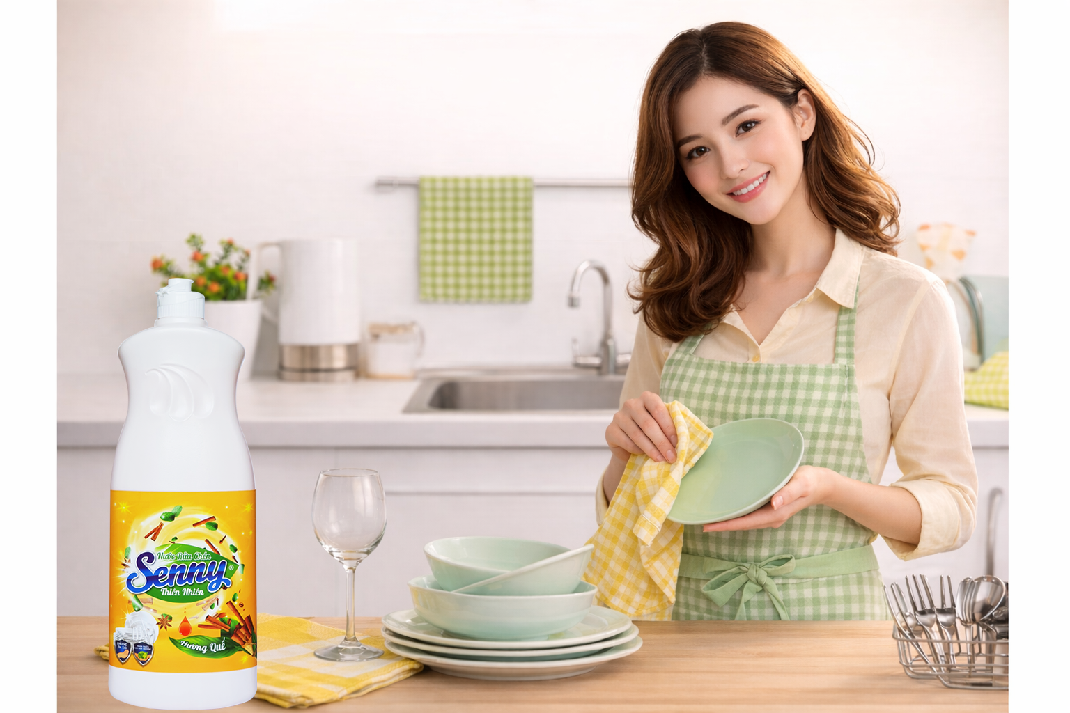 Nước Rửa Chén Senny Hương Quế – Làm Sạch Hiệu Quả, Hương Thơm Ấm Áp Cho Gian Bếp