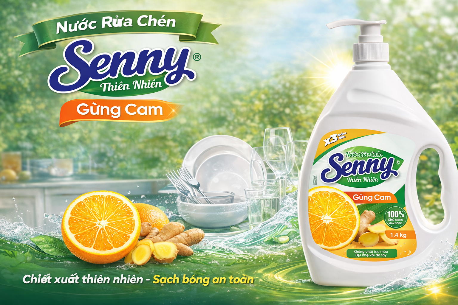 Rửa Chén Nhàn Hơn Mỗi Ngày Nhờ Senny Gừng Cam – Giải Pháp Cho Nội Trợ Hiện Đại