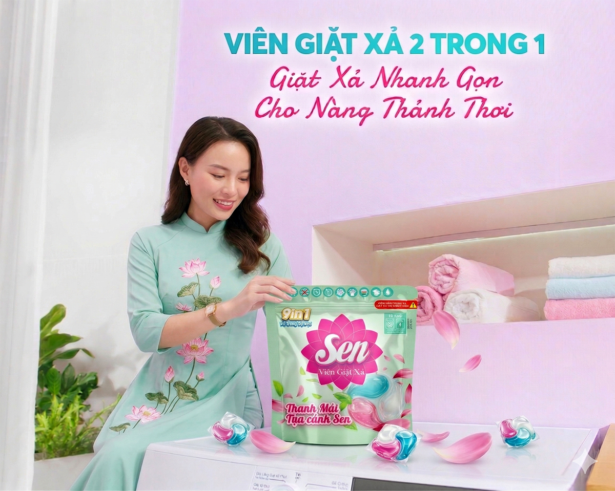 Viên Giặt Xả Sen 9in1 – Giải Pháp Giặt Giũ Tiện Lợi, Thơm Mát Tựa Cánh Sen