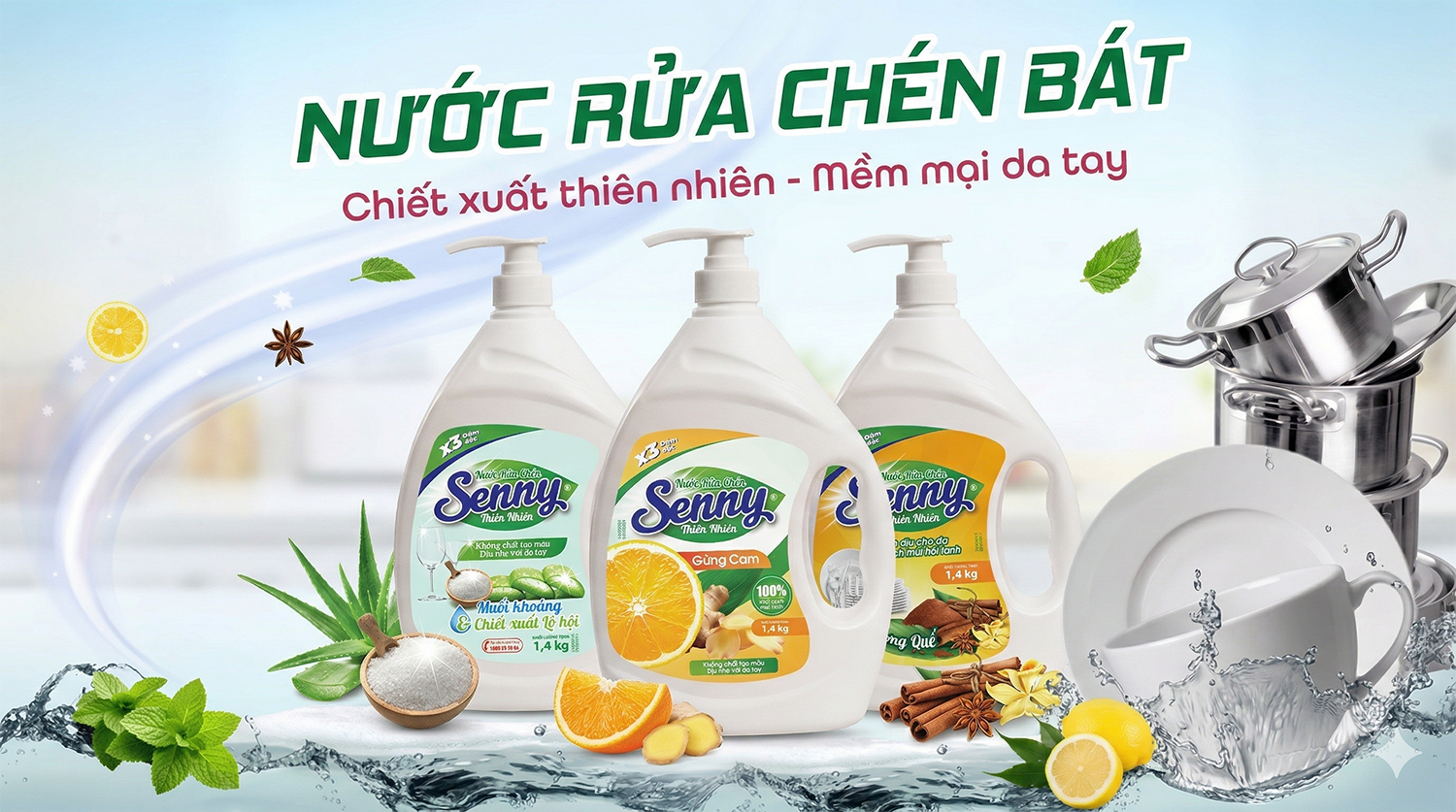 KHỬ MÙI TANH HIỆU QUẢ VỚI NƯỚC RỬA CHÉN SENNY THIÊN NHIÊN – GIẢI PHÁP AN TOÀN CHO MỌI GIA ĐÌNH