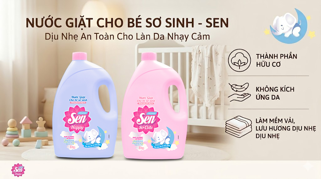 Nước Giặt Cho Bé Sơ Sinh Sen– Bí Quyết Chăm Sóc Làn Da Non Nớt Của Trẻ 