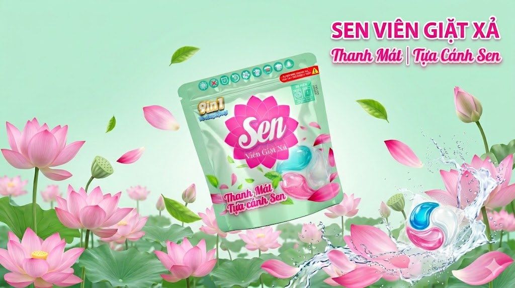 Viên Giặt Xả Sen Thanh Mát Tựa Cánh Sen – Xu hướng giặt giũ thông minh được nhiều gia đình lựa chọn