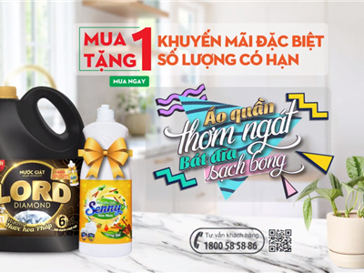 Chương trình khuyến mãi Nước Giặt Lord Diamond 3,5kg - MUA 1 TẶNG 1 (SỐ LƯỢNG CÓ HẠN)